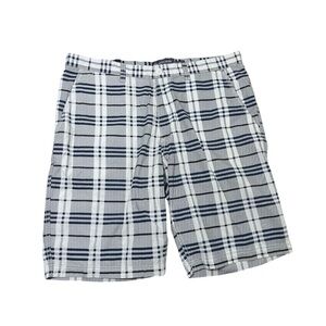 NWT American Rag Men's White & Blue Plaid Slim Fit Cotton Shorts Size 38